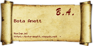 Bota Anett névjegykártya